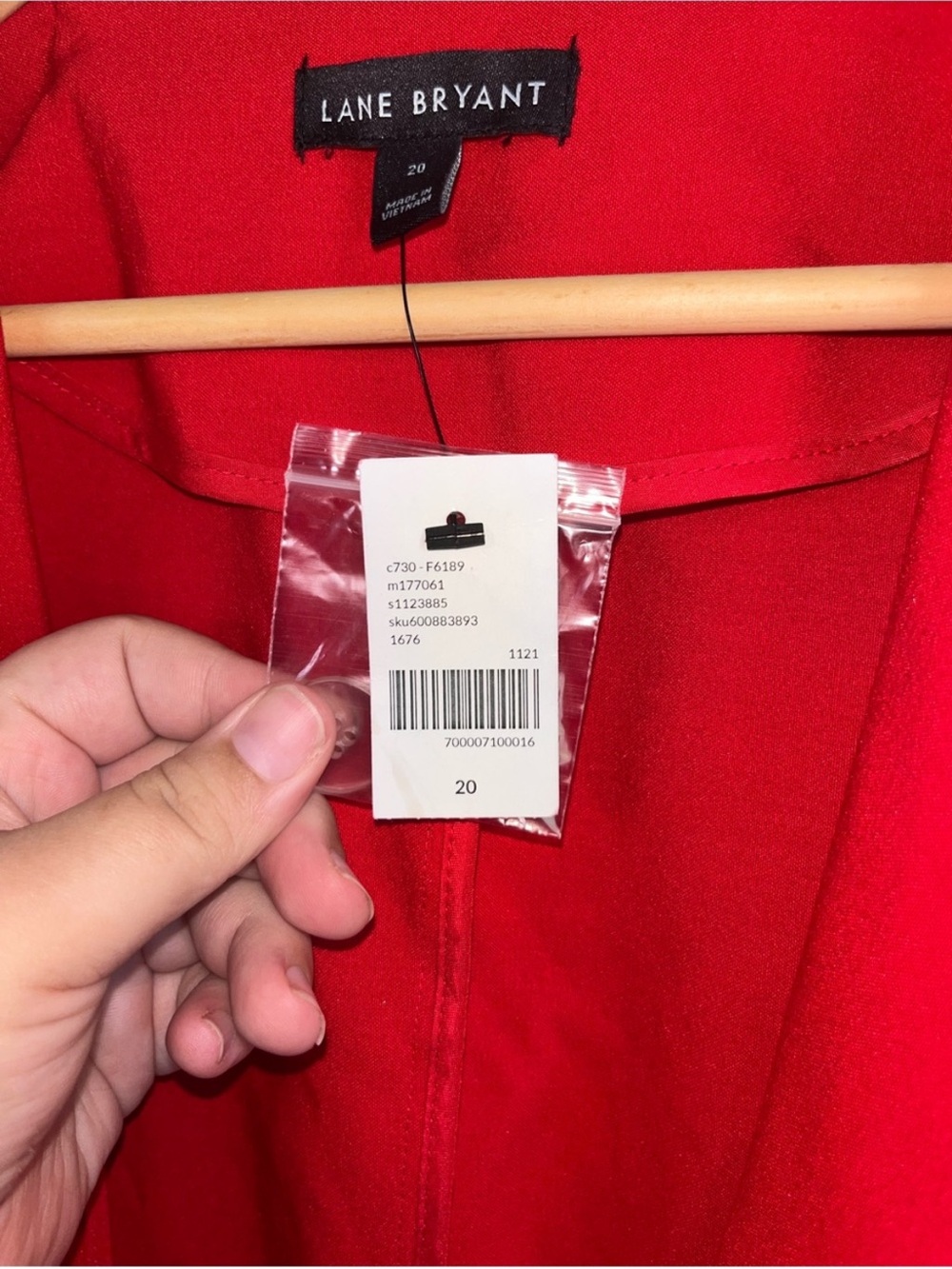 Lane Bryant Red Blazer Jacket Plus Size 20 Stretch Career Office NWT - Picture 7 of 7